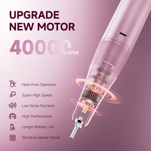 Professional Electric Nail Drill Kit - 40000RPM Adjustable E-File with LCD Display