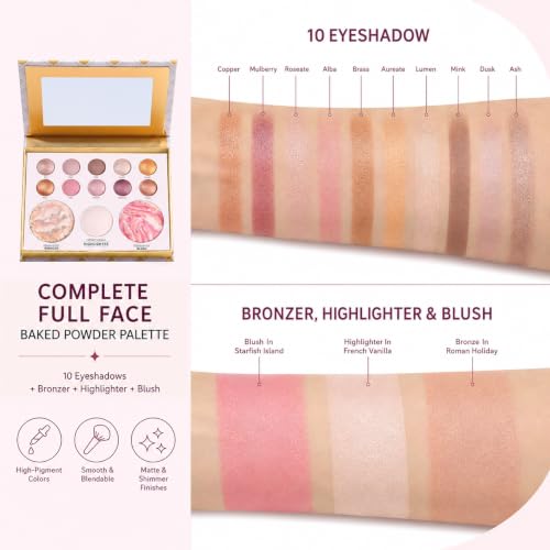 13-in-1 Baked Makeup Palette with Eyeshadow, Blush, Bronzer & Highlighter