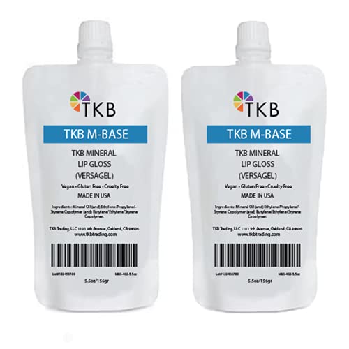 TKB Mineral Lip Gloss (M-Base) | Clear Versagel Base for DIY Lip Gloss, Made in USA (11 oz (2 of 5.5 oz bag))
