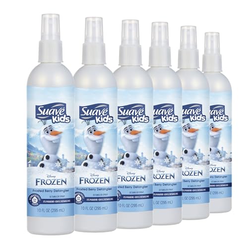 Suave Kids Disney Frozen Detangler Spray - Tear-Free Leave-In Conditioner, Berry Scent, 6 Pack, 10 fl oz