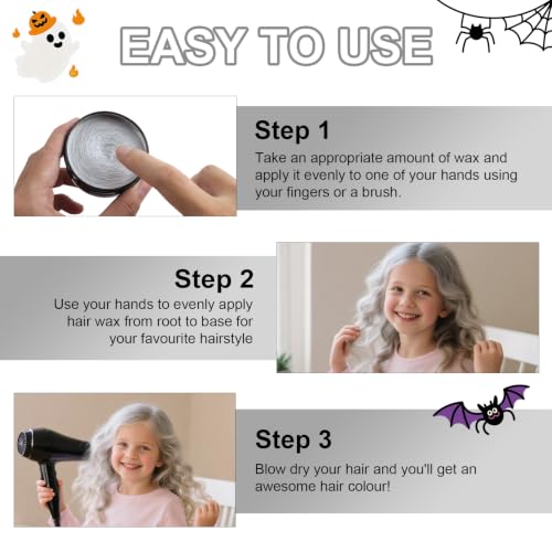 ZENTANMEI Gray Temporary Hair Color Wax Washable Halloween 2.12 oz