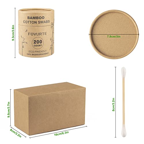 Bamboo Cotton Swabs 400 Count - Organic Natural Ear Sticks