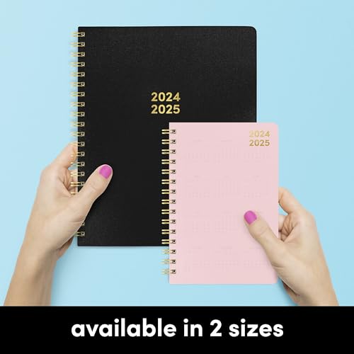 PAPERAGE 17 Month Academic Planner 2024-2025, Weekly & Monthly Spreads, August 2024 - December 2025, Large (9 in x 11 in), Black