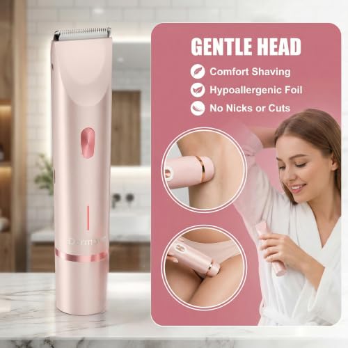 Cordless Electric Bikini Shaver - Waterproof Dual-Head with Ceramic Blades