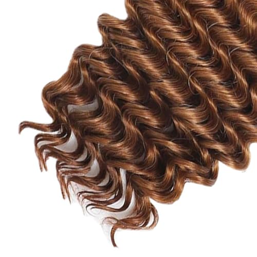 DiexrLamx Brown #30 Deep Water Wave Human Hair Bundles 24 Inch for Braiding, 150g