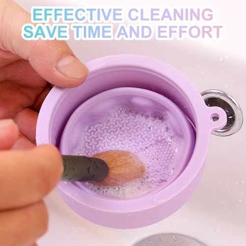 Makeup Brush Cleaner Mat & Holder - Foldable Silicone Organizer