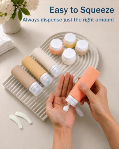 Redfly 13-Piece TSA Approved Travel Bottles Set - Leak-Proof Silicone Containers