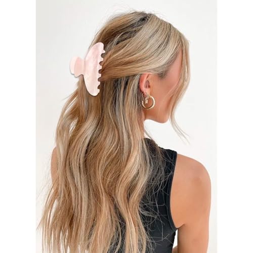 Casoty 8-Piece Large Acrylic Hair Claw Clips for All Hair Types