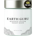 Earth Guru XL 8 OZ Whipped Beef Tallow for Skin,100% Natural Beef Tallow and Honey Balm, Face Moisturizer & Body Lotion Cream, Grass-Fed & Finished, Sebo De Res Para La Cara, Organic Olive Oil, Manuka