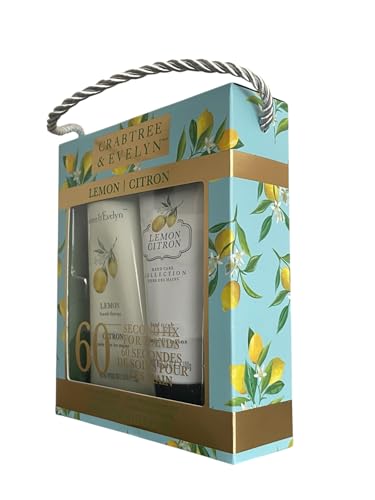 Crabtree & Evelyn Lemon Citron Hand Therapy Cream & Scrub Set, 3.5 oz
