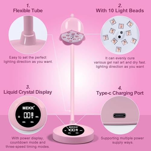 Nail Glue with UV LED Nail Lamp Cordless Flash Cure Gel Nail Lamp,Super Strong Nail Glue for Acrylic Nails Long Lasting,Fast Curing Gel Polish Lamp Auto Sensor 4 Timer Setting,Professional Nail Lamp w