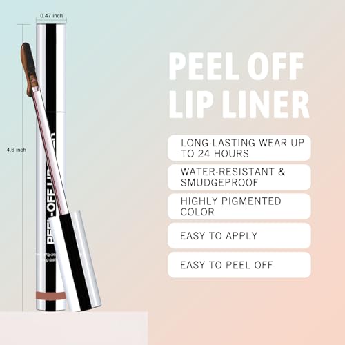 Wugbc 3-in-1 Peel Off Lip Liner Stain Set - Long Lasting Matte Tint