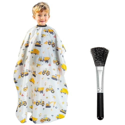Kids Haircut Cape & Neck Duster Brush Set 55x40 inches