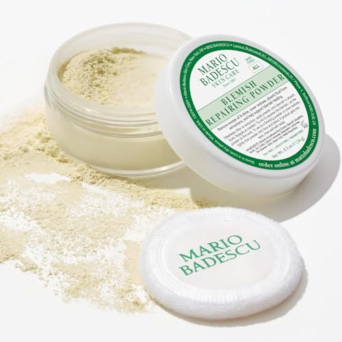 Mario Badescu Drying Lotion & Blemish Repairing Powder Bundle | Fast-Acting Spot Treatment & Oil-Control Powder | With Salicylic Acid, Sulfur, Zinc Oxide | Reduces Redness, Conceals Blemishes