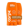 Carpe Underarm Antiperspirant 100 Hour Sweat Control - Coconut Vanilla, 2 Pack