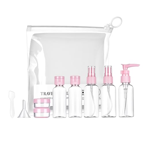 YiFengain Pink Travel Bottles Kit - Leak-Proof Refillable Toiletry Set, TSA Friendly