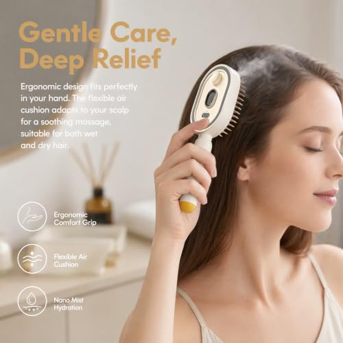 Electric Spray Air Cushion Massage Comb with Detangler