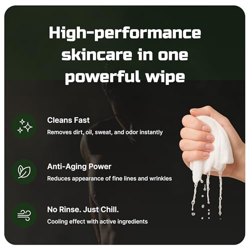 Men's 5-in-1 Anti-Aging Face Wipes with Collagen & Tea Tree Oil – Travel & Skin Care