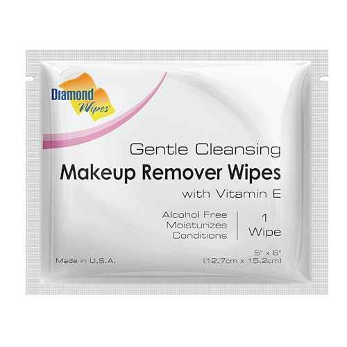 Diamond Wipes Face Cleansing and Waterproof Makeup Remover Wipes, Case of 50 Wipes, Alcohol Free Wipes with Vitamin E
