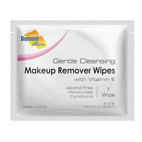Diamond Wipes Makeup Remover - 50 Count, Alcohol-Free, Vitamin E