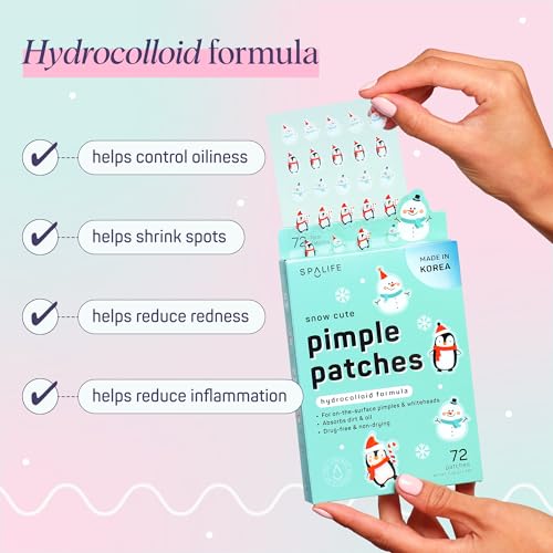 SpaLife Beauty Frosty Friends Pimple Patches for Face | Korean Hydrocolloid Zit Patches | Pimple Stickers Christmas Gifts for Women | Blemish Patch | Cute Acne Patch | Stocking Stuffers | 216 Count