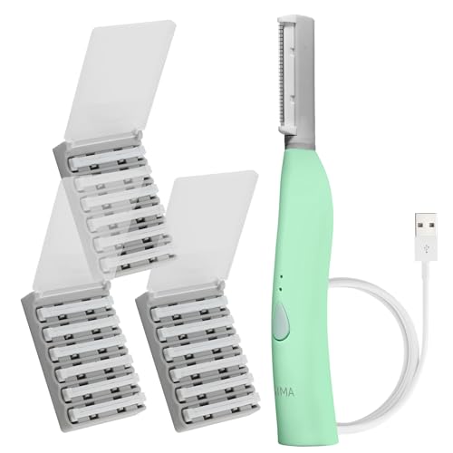 SPA SCIENCES - SIMA Patented Dermaplane Razor for Women Face ? Painless 2-in-1 Facial Exfoliation & Peach Fuzz Hair Removal ? Anti-Aging ? 3 Speeds ? Rechargeable ? 19 Weeks Treatment