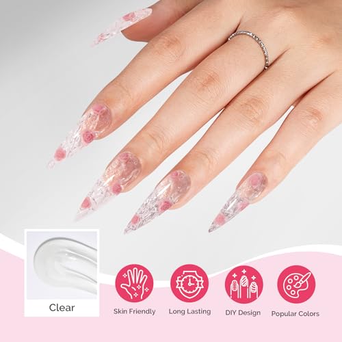 MelodySusie HEMA-Free Poly Nail Extension Gel - Clear Builder Gel, 60g