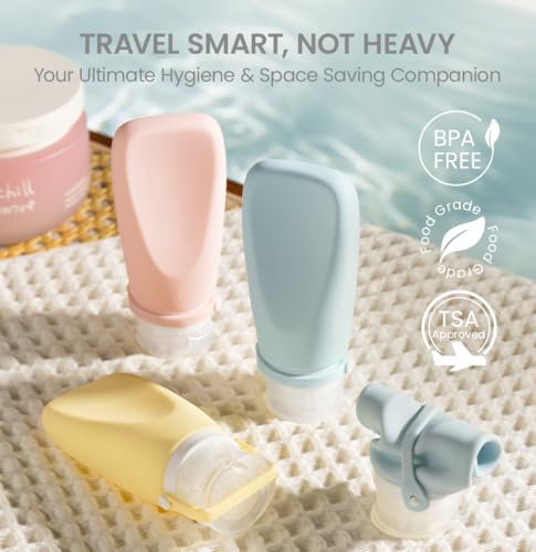 TSA Approved 3oz Leak-Proof Silicone Travel Bottles