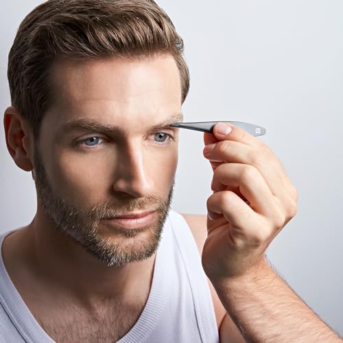 ZWILLING Tweezer (slanted tip, removal of eyebrow hair and splinters, extended handle width, hypoallergenic), Premium, Black, 4 inch