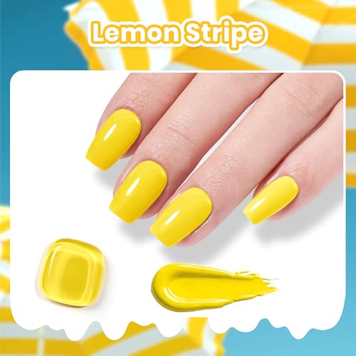 Beetles Yellow Gel Nail Polish Lemon Stripe 9ML