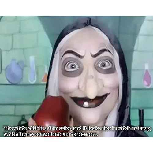 Go Ho 3 PCS Makeup Clown White Cream-Blendable Stick-Eye Black Sticks Face Body Paint Professional Halloween SFX Makeup,Safe Facepaint Nose&Lip Smacking for Sports Festival Make up(White+Black+Red)