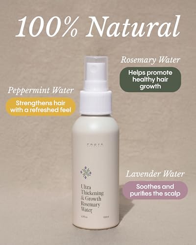 FRØYA Organic Rosemary Hair Mist - Thicken & Revitalize Hair, Hydrating Scalp Spray, 3.3 Fl oz