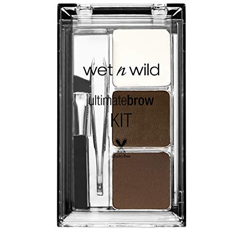Eyebrow Makeup Kit with Powder Wax Tweezers & Mirror - Dark Brown - 1 Pack
