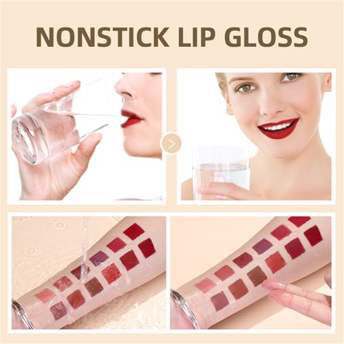 12-Color Nude Matte Liquid Lipstick Set – Waterproof Long-Lasting