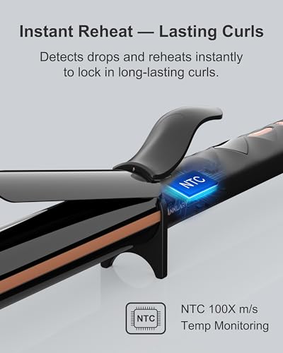 ANNLARY 1.25" Titanium Ceramic Curling Iron, 8 Heat Settings