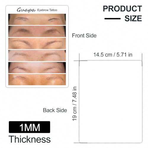 Eyebrow Tattoo Practice Skin, 3PCS Silicone Pads with Printed Brow Designs