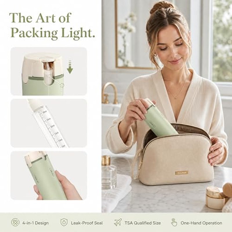 4-in-1 Travel Dispenser Bottle Set - Leak-Proof & Refillable