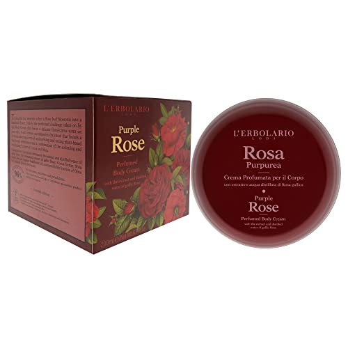 L'Erbolario Perfumed Body Cream ? Moisturizing Body Butter for Dry Skin ? Invigorating and Softening Skin Care with Gallic Rose ? Purple Rose - 6.7 oz
