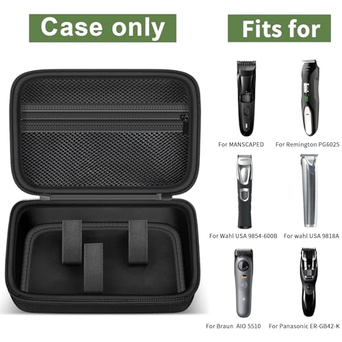 Hard EVA Beard Trimmer Case with Mesh Pocket & Carry Handle