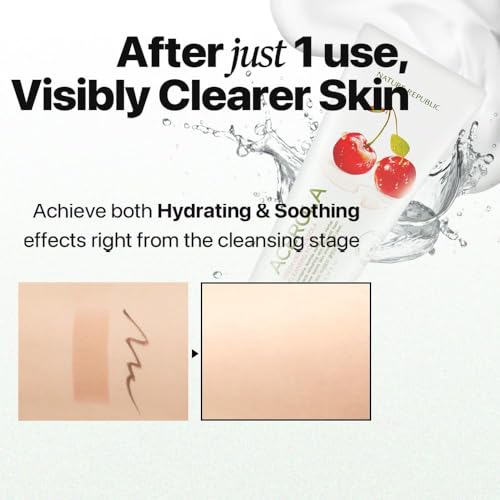 Nature Republic Fresh Herb Acerola Cleansing Foam 170ml - Daily Face Wash with Acerola Extract - Suitable for All Skin Types - Variant: 1EA