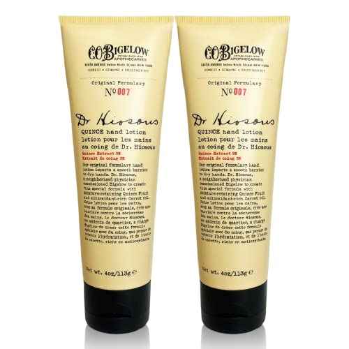 C. O. Bigelow Dr. Hiosous Quince Hand Lotion for Dry Hands, Hand Cream for Women and Men to Soften Dry Cracked Skin, No. 007, 4 fl oz,, Pack of 2