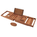 Premium Teak Bathtub Tray with Wine Glass Holder & Book Stand