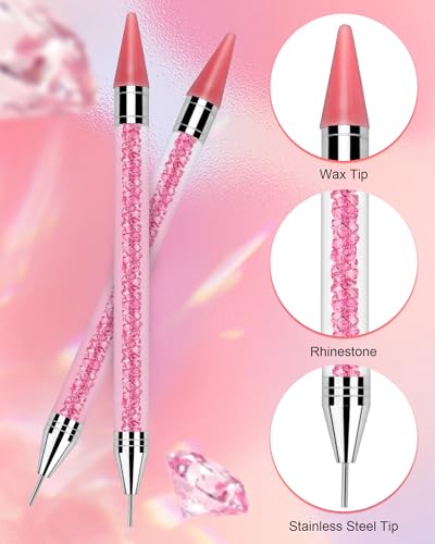 Rhinestone Picker Tool Set - 2 Dual-Ended Applicators with 4 Wax Tips