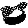 Hicarer Polka Dot Wired Headband with Bow – Adjustable Black Dots Hair Accessory