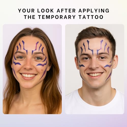 Purple Ombre Waterproof Temporary Tattoos | Cosplay & Party