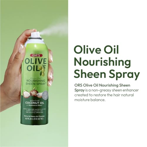 ORS Olive Oil Nourishing Sheen Spray infused with Coconut Oil 10 ounces (Pack of 2)