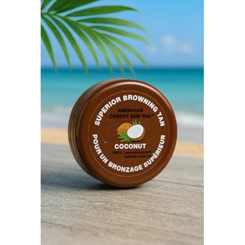 Coconut - Fast tan accelerator with Coconut, Carrot & Henna - Deep Browning Cream, Moisturizing Tanning lotion for Beach or Sun Bed