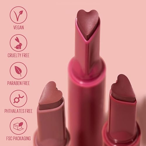 Kaja Heart Melter Lip Gloss in Crazy 4U - High Shine, Moisturizing, Soft Rosy Mauve, 0.04 Oz
