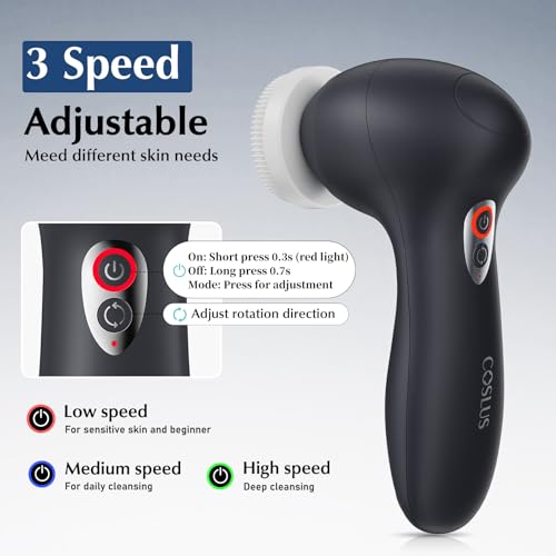 COSLUS FBX04 Electric Facial Cleansing Brush - 3-Speed Spin