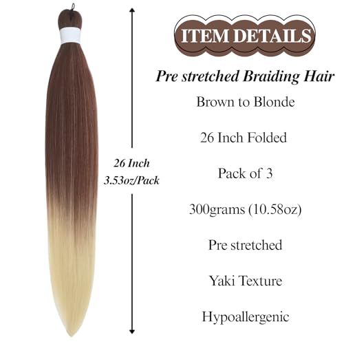 Leticia 30/613 Pre-Stretched Synthetic Yaki Braiding Hair - 26 Inch